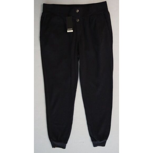 Monrow HB0390 Women Sz XS Vintage Black French Terry Snap Jogger Sweatpants - Picture 1 of 9